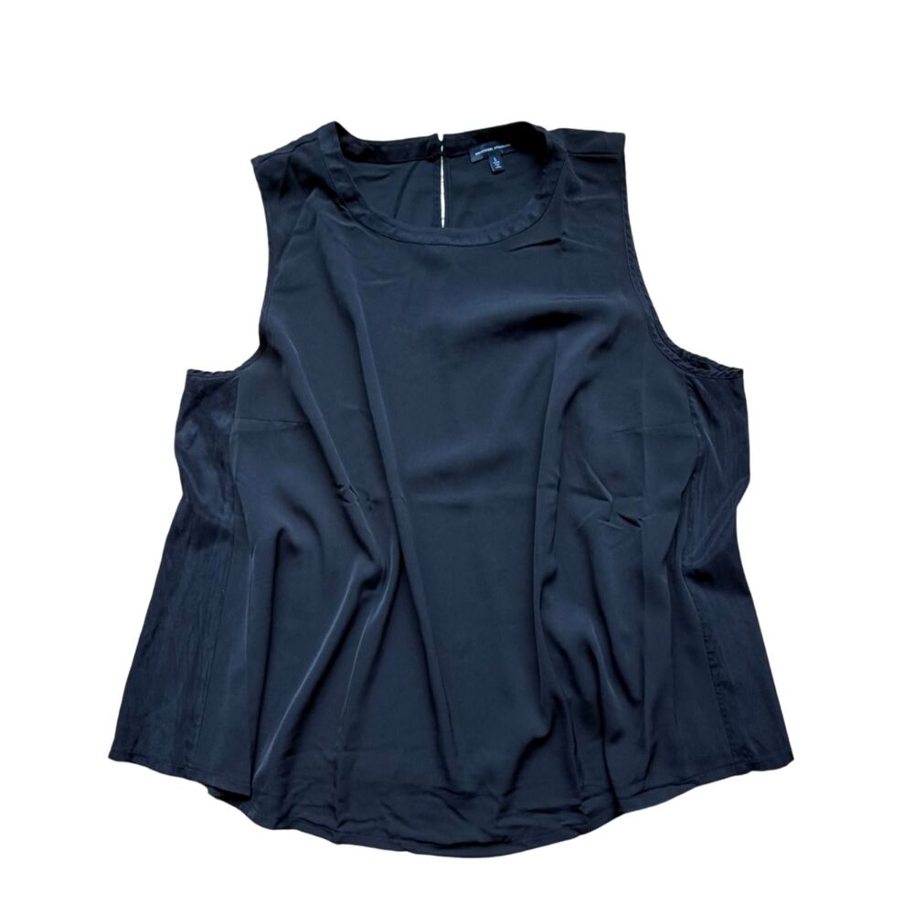 Universal Standard Black Georgette Cupro Flowy Tank Size L 22-24 Office Career